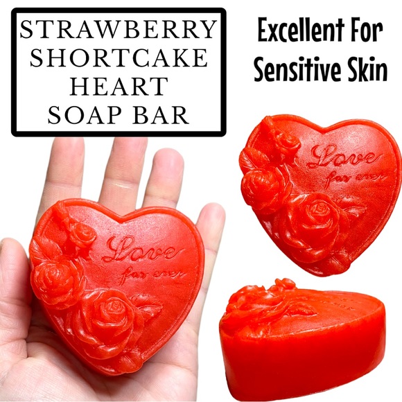 Effervescent Bubbles Other - 1 Bar, Strawberry Shortcake Heart Soap, Handmade ( PRICE IS FIRM )